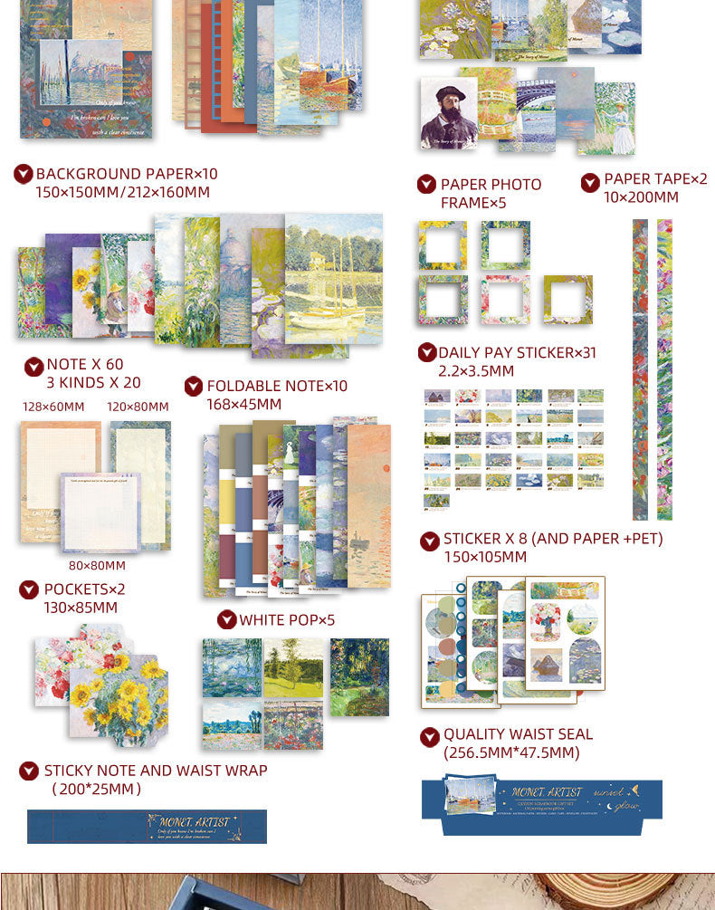 Vintage Style Confident Journal Gift Box Set Simple Tools and Materials