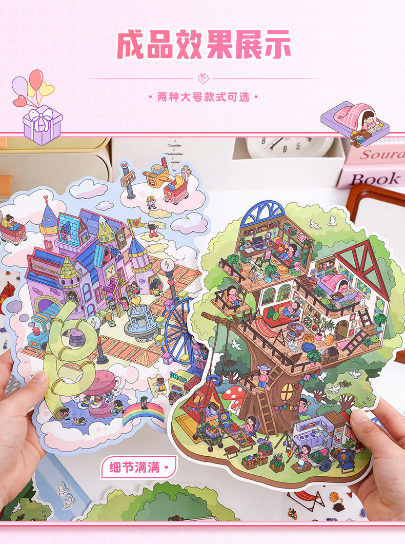 Large Edition 3D Miniature Scene Stickers 32.0  Stacking Scrapbook Stickers DIY Stickers