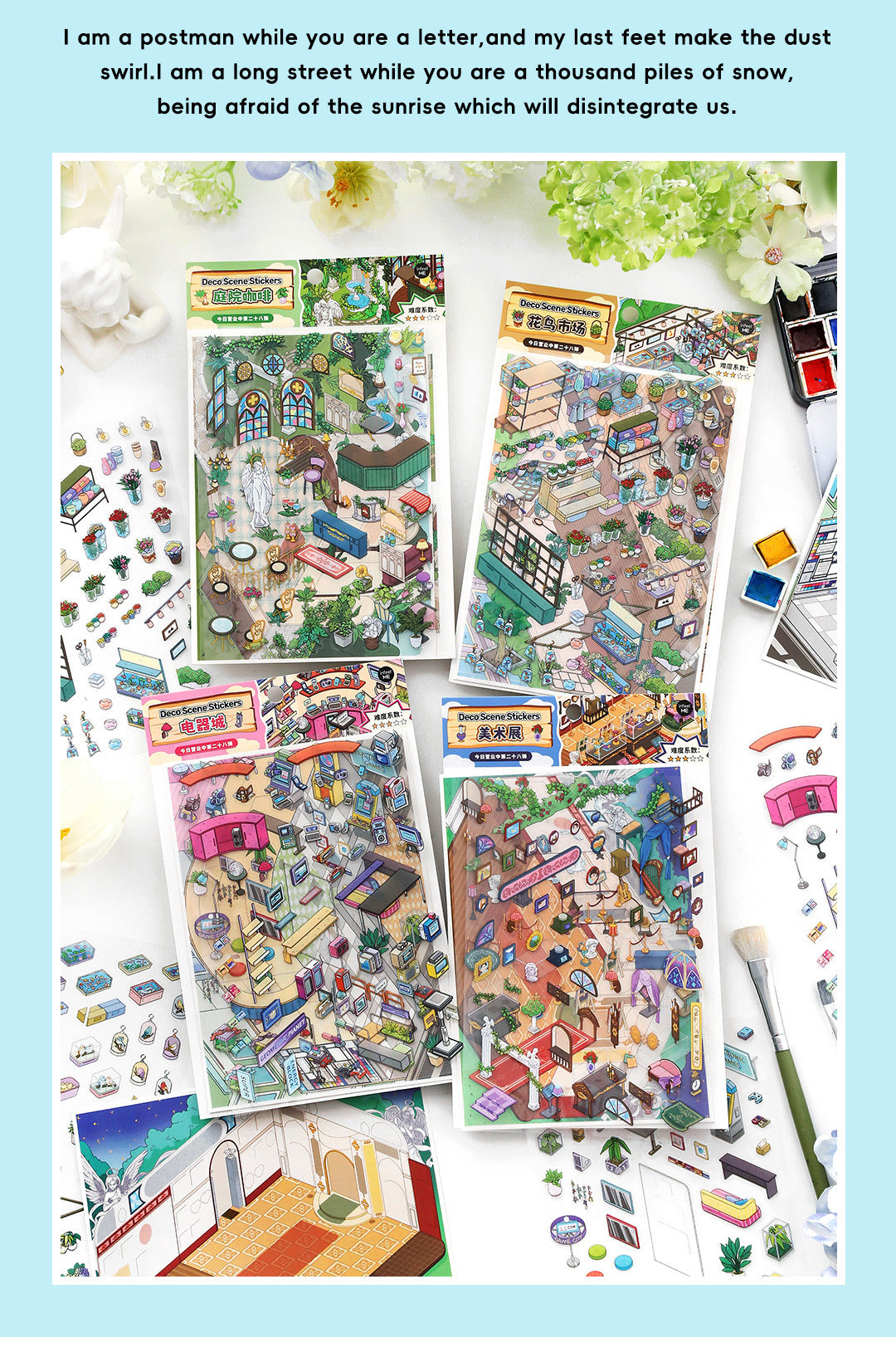 Today's Business 3D DIY Miniature Scences Sticker 28 Lovely Miniature Stickers