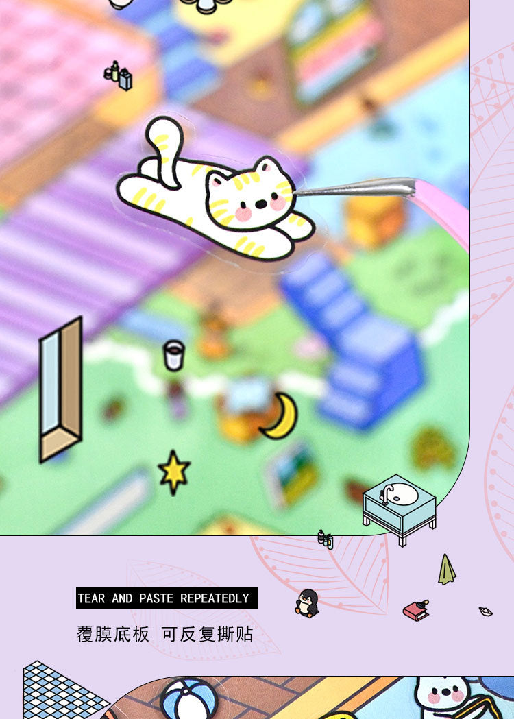 Extra Large Version 1.0 Miniature Scene Stickers 3D Landscaping Stress Relief DIY Miniature House Stickers