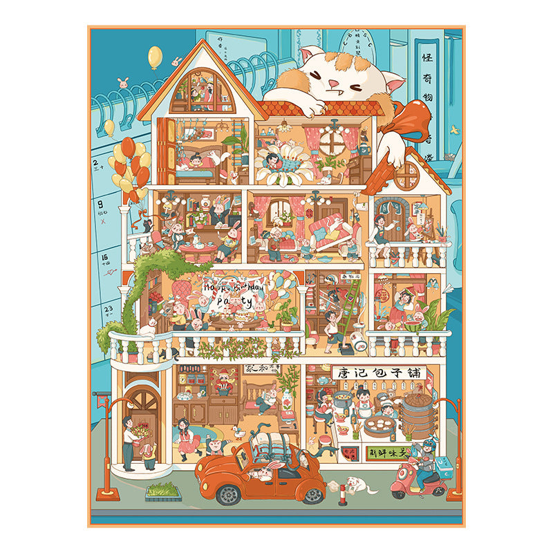 Cute Large 37.0 Miniature Scene Stickers 3D DIY Scrapbook Stress Relief Toy