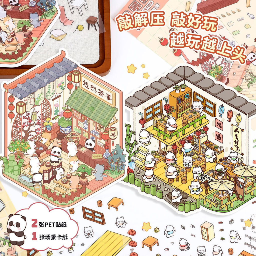 Landscape Stickers 3D Stereo Stacked Scene 23.0 Stickers Miniature Scene Stickers DIY Journal Stickers