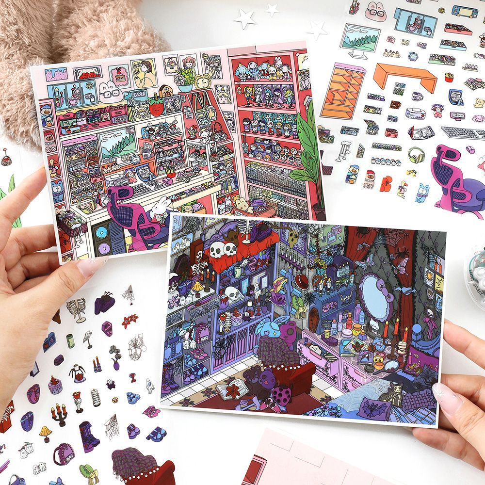 My Little House 3D DIY Miniature Scences Sticker 18 cute Miniature Stickers