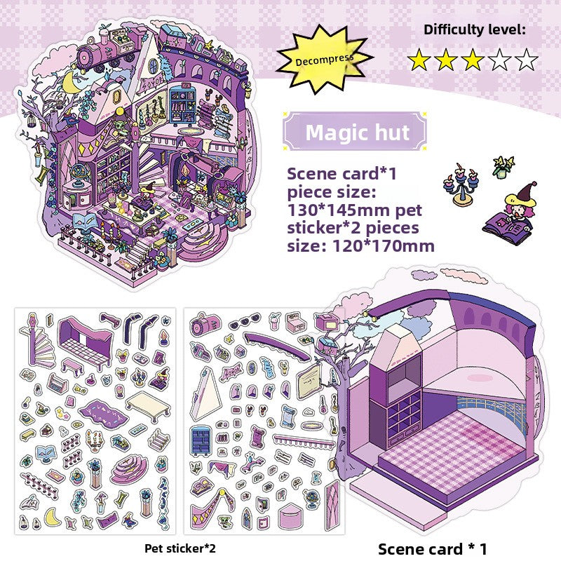 My Little House 3D DIY Miniature Scences Sticker 9 cute Miniature Stickers