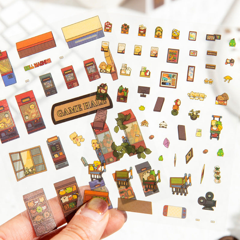 Paradise Era Series Scenery Stickers Cute Cartoon 3D Miniature Scene Journal Decoration