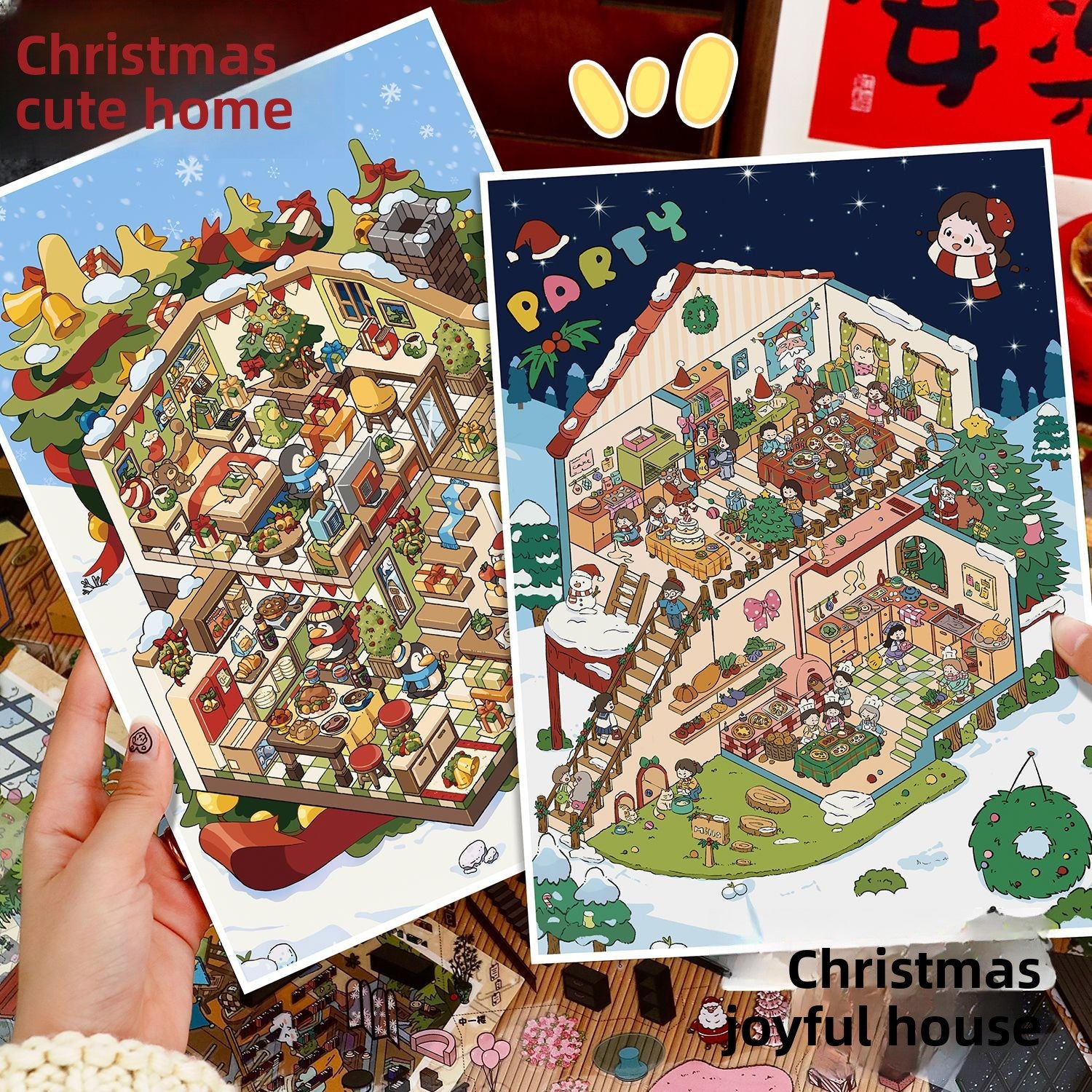 Christmas Series Scene Stickers 110.0  DIY Miniature Scene Scrapbook Stickers Stress Relief Stickers