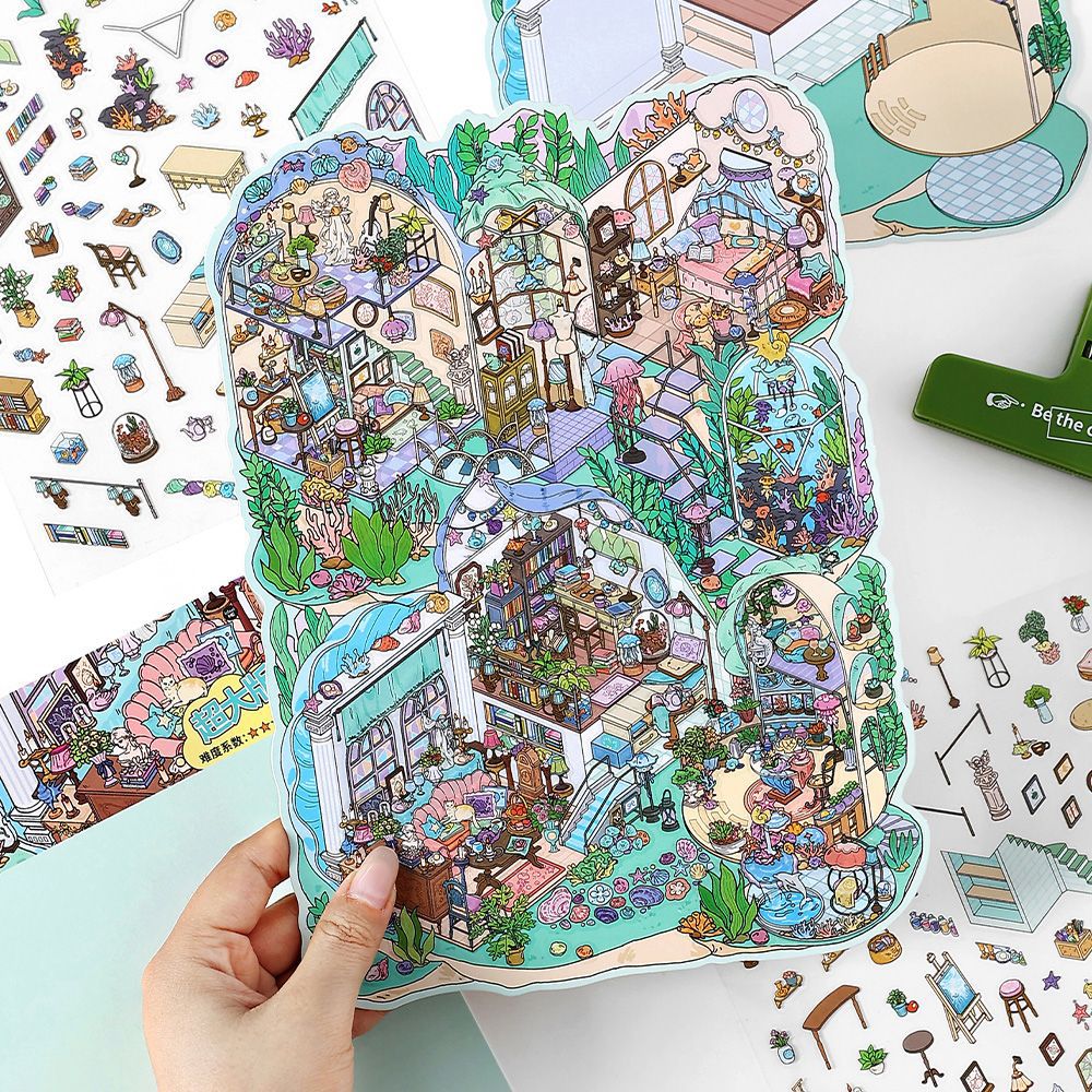 My Little House 3D DIY Miniature Scences Sticker 5 cute Miniature Stickers