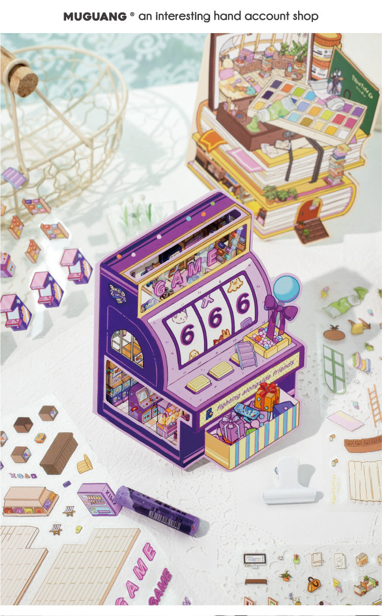 Minecraft Miniature Scene Stickers 3D Stress Relief Stickers