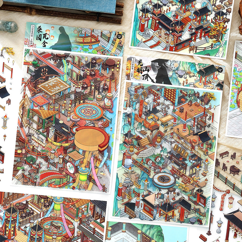 Today's Business 3D DIY Miniature Scences Sticker 34 Lovely Miniature Stickers