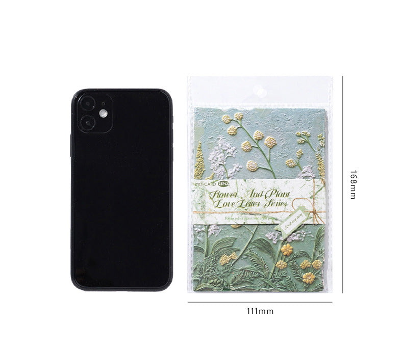 Vintage Embossed Plant Material Paper Floral Journal DIY Background Paper
