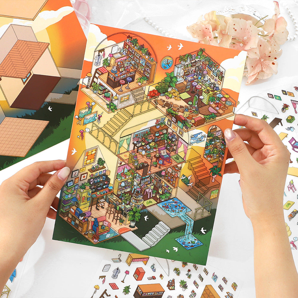 My Little House 3D DIY Miniature Scences Sticker 6 cute Miniature Stickers
