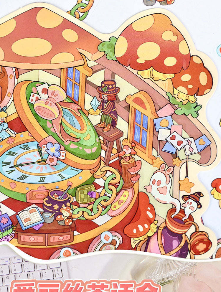 Large Edition 11.0 Alice Series Scenery Stickers 3D Stickers Cute Stress Relief