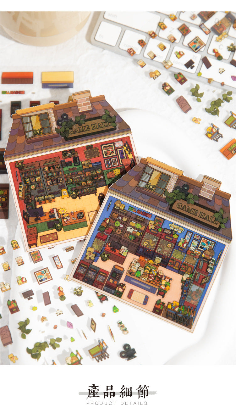 Paradise Era Series Scenery Stickers Cute Cartoon 3D Miniature Scene Journal Decoration