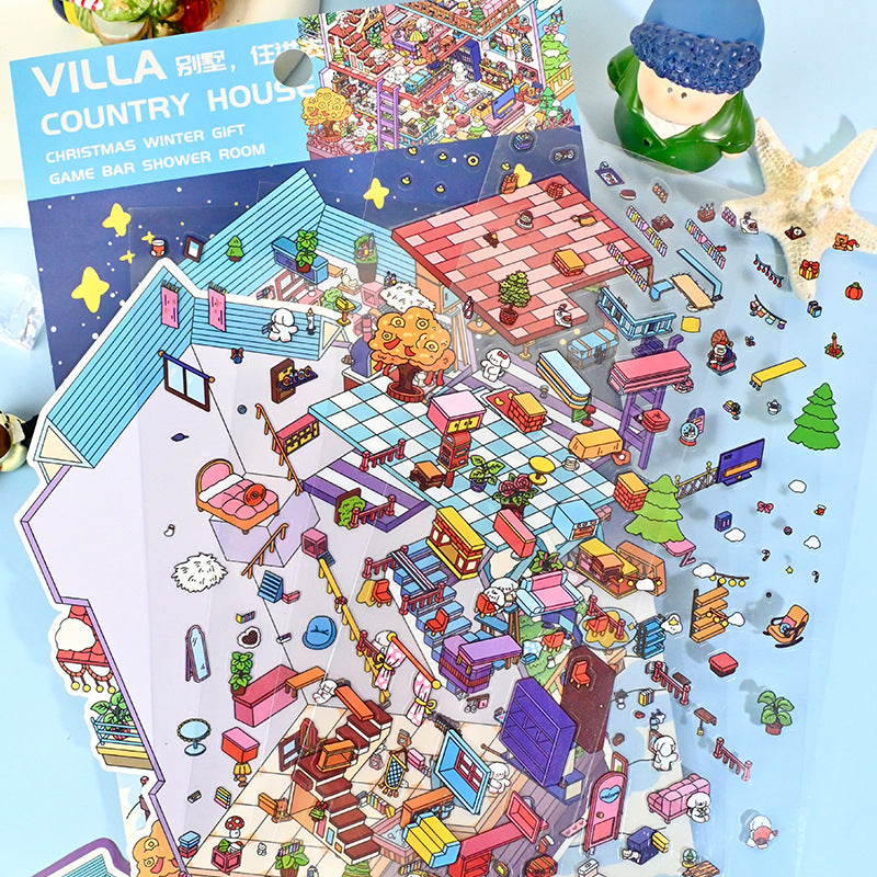 Extra Large Version 2.0 Miniature Scene Stickers 3D Landscaping Mini Stress Relief DIY Handmade Stickers