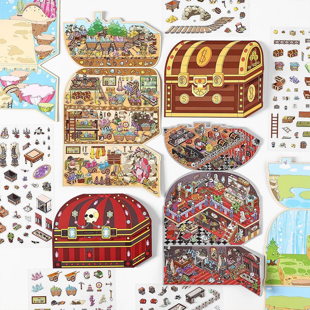 Today's Business 3D DIY Miniature Scences Sticker 11 Lovely Miniature Stickers