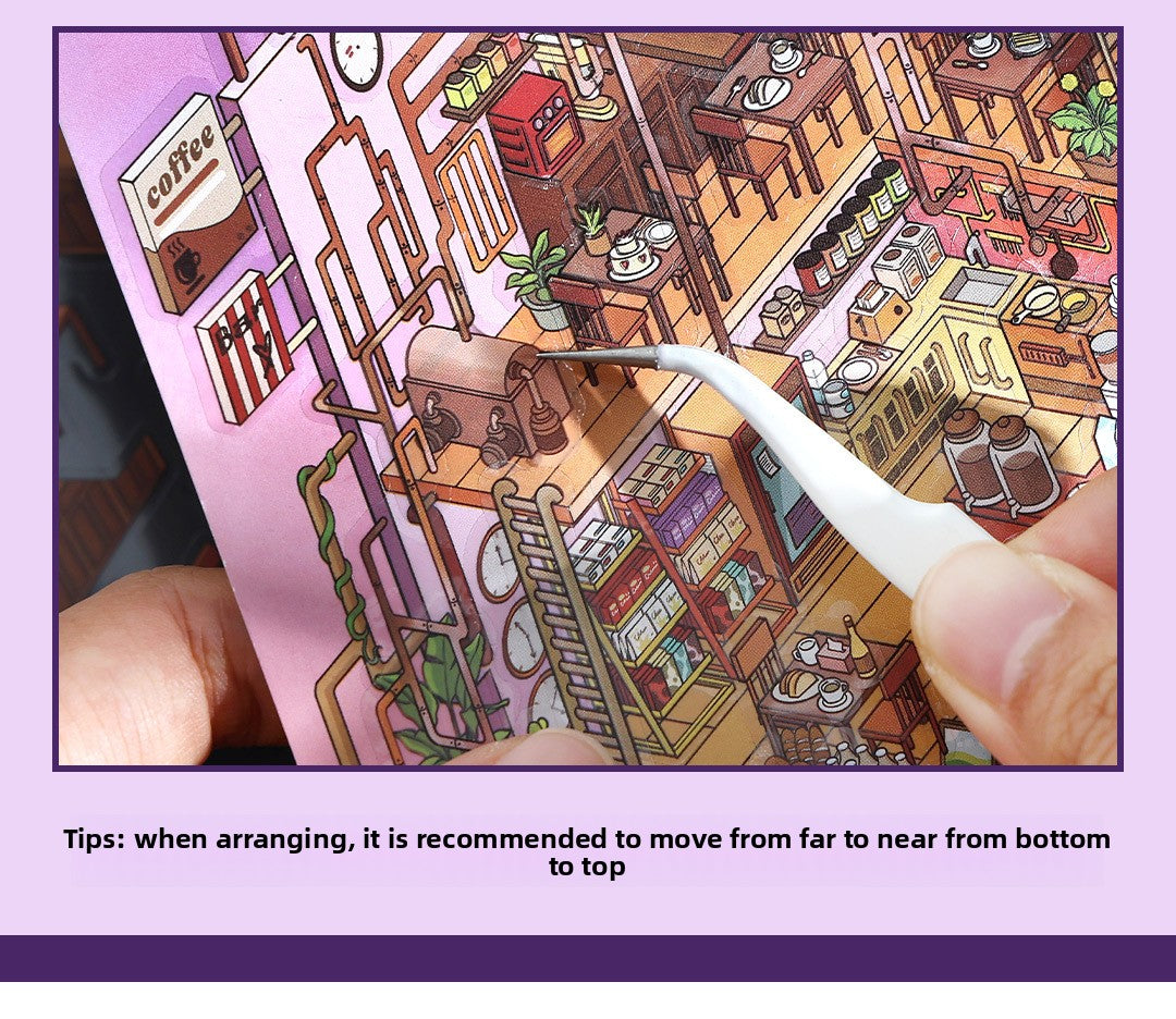 Today's Business 3D DIY Miniature Scences Sticker 16 Lovely Miniature Stickers