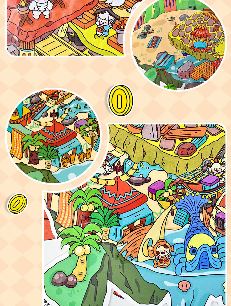 Large Edition 9.0 Game Series Scenery Stickers Mini Stress Relief DIY 3D Stickers