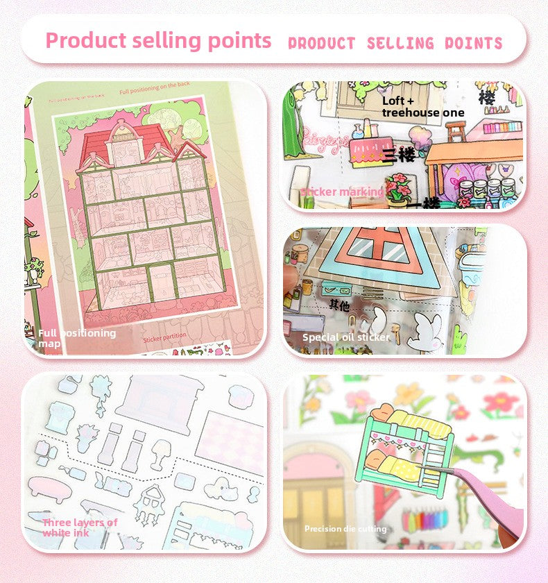 Scenery Stickers Grid Room Special Oil Scene 107.0 Stickers 3D Three-Dimensional Miniature Scene Journal Stickers
