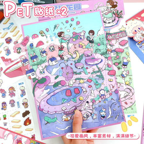 Cute Large 58.0 Scene Stickers 3D Stereo Scrapbook Collage DIY Stress Relief