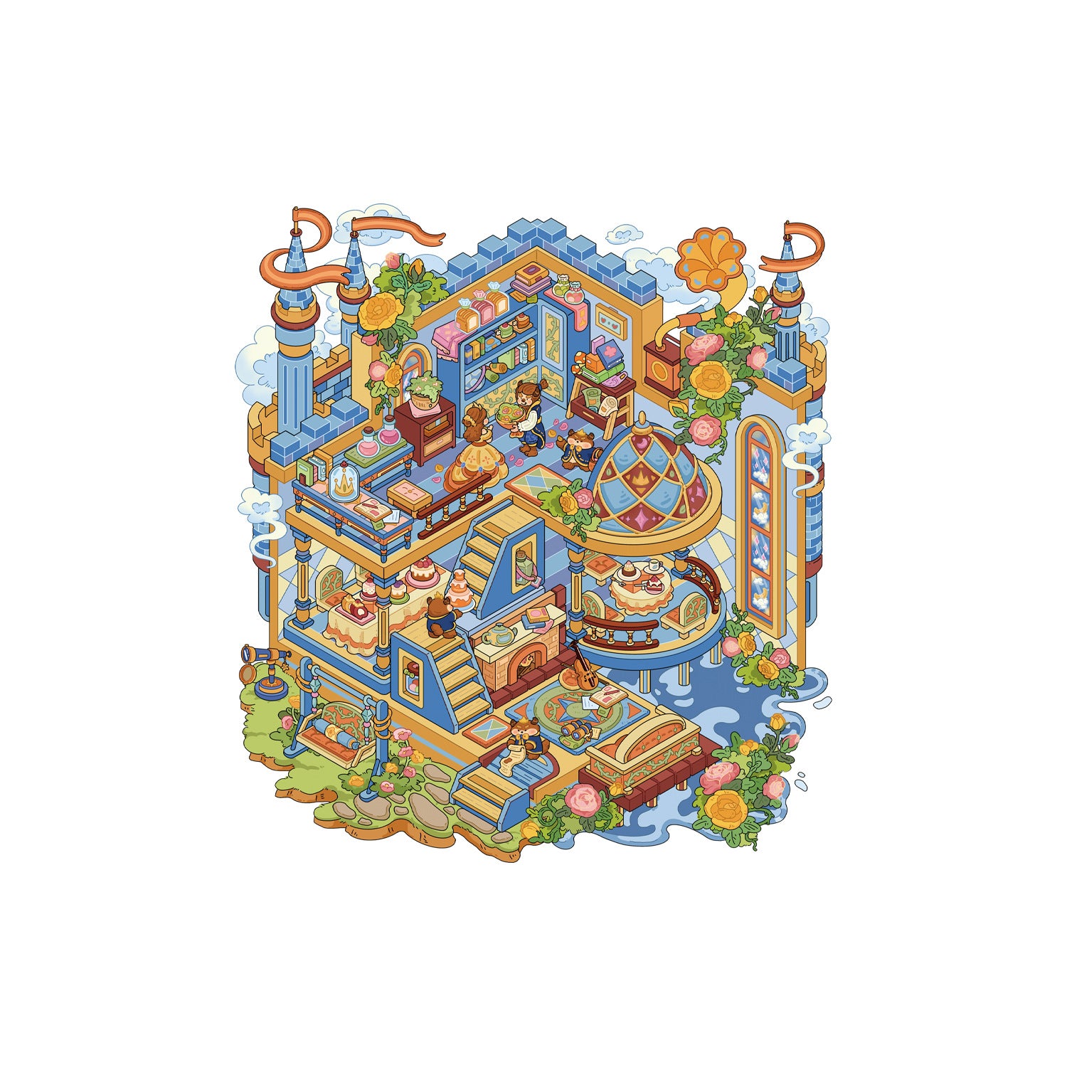 Large Edition 18.0 Fairy Tale Series Scenery Stickers Miniature Scene DIY Stickers Scenery Stickers