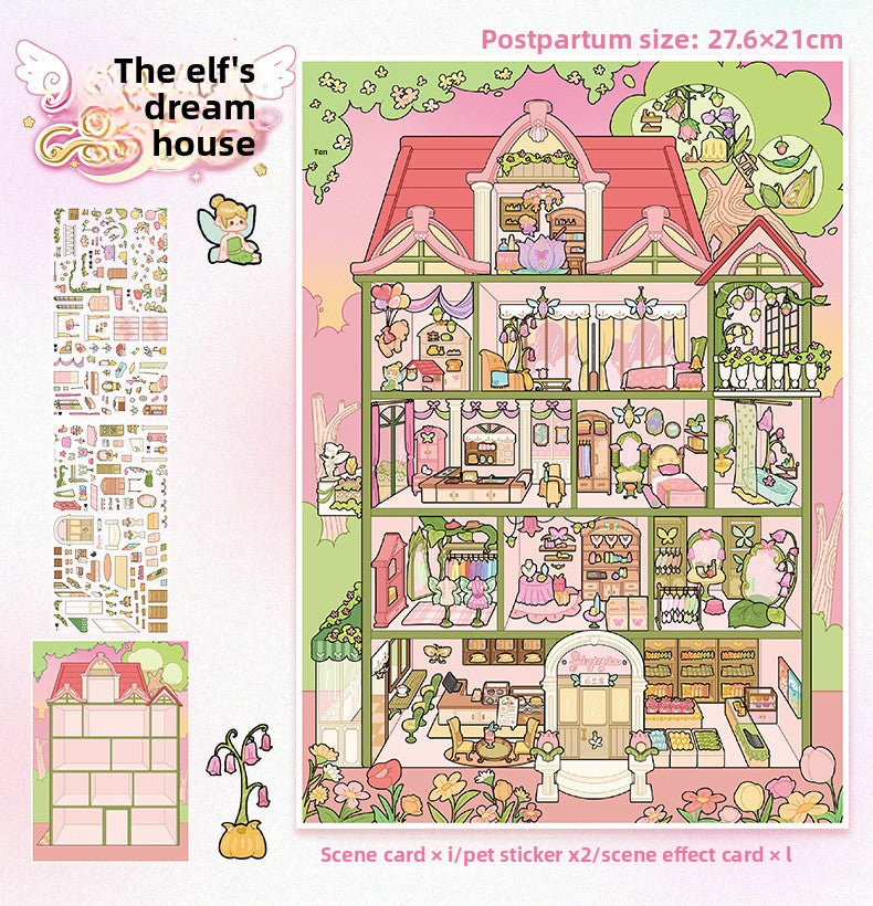 Scenery Stickers Grid Room Special Oil Scene 107.0 Stickers 3D Three-Dimensional Miniature Scene Journal Stickers