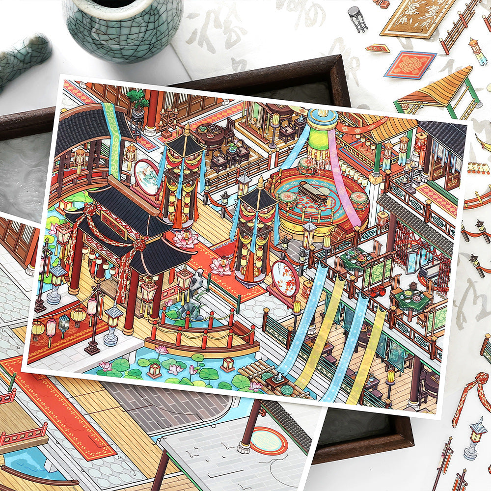 Today's Business 3D DIY Miniature Scences Sticker 34 Lovely Miniature Stickers