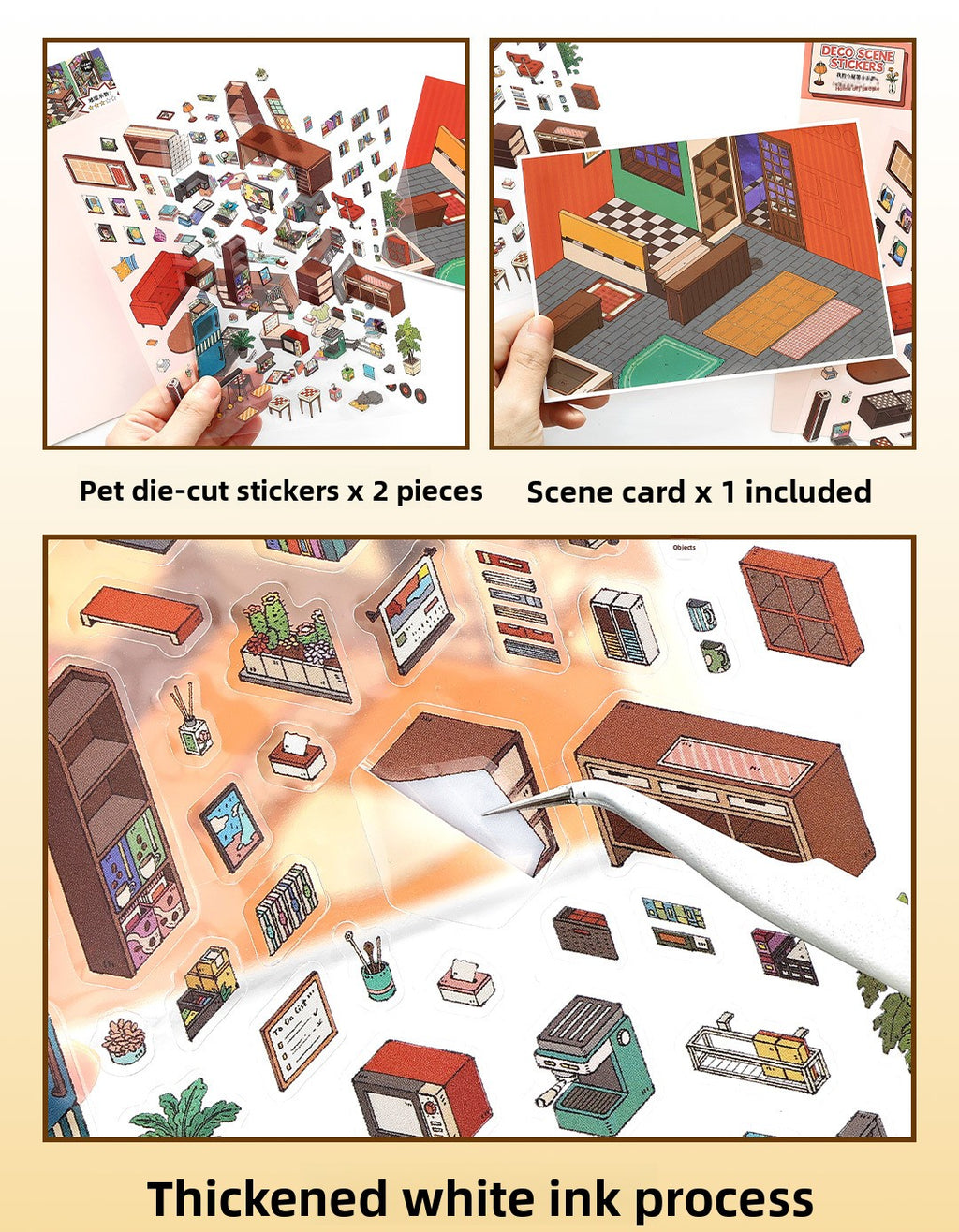 My Little House3D DIY Miniature Scences Sticker 15 Lovely Miniature Stickers