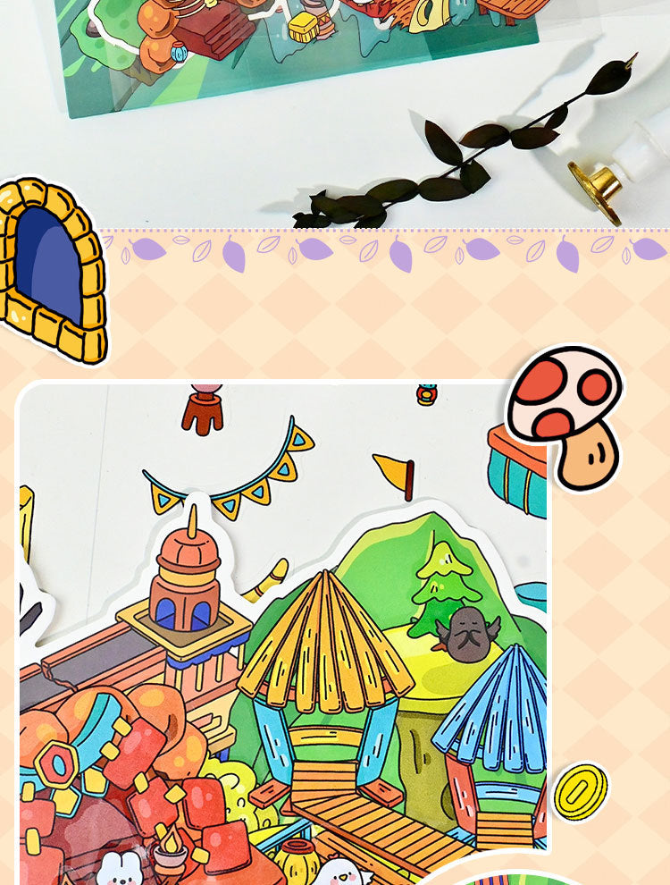 Large Edition 9.0 Game Series Scenery Stickers Mini Stress Relief DIY 3D Stickers