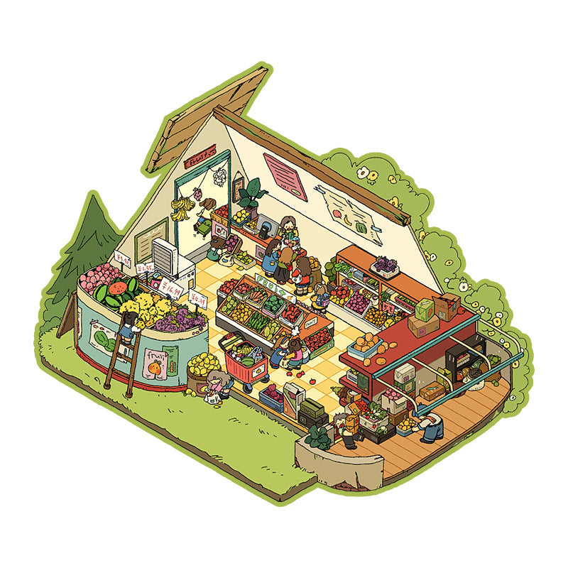 Miniature Scene 12.0 Landscaping Stickers 3D House Scene Stickers Landscaping Collage Journal Stickers