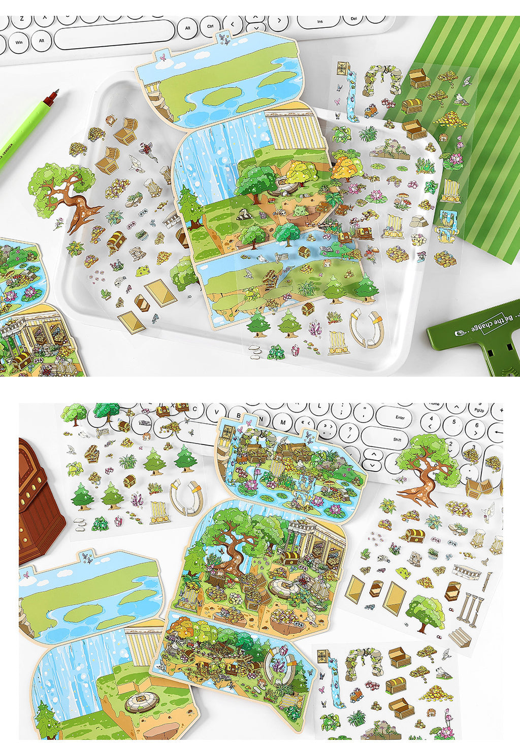 Today's Business 3D DIY Miniature Scences Sticker 11 Lovely Miniature Stickers