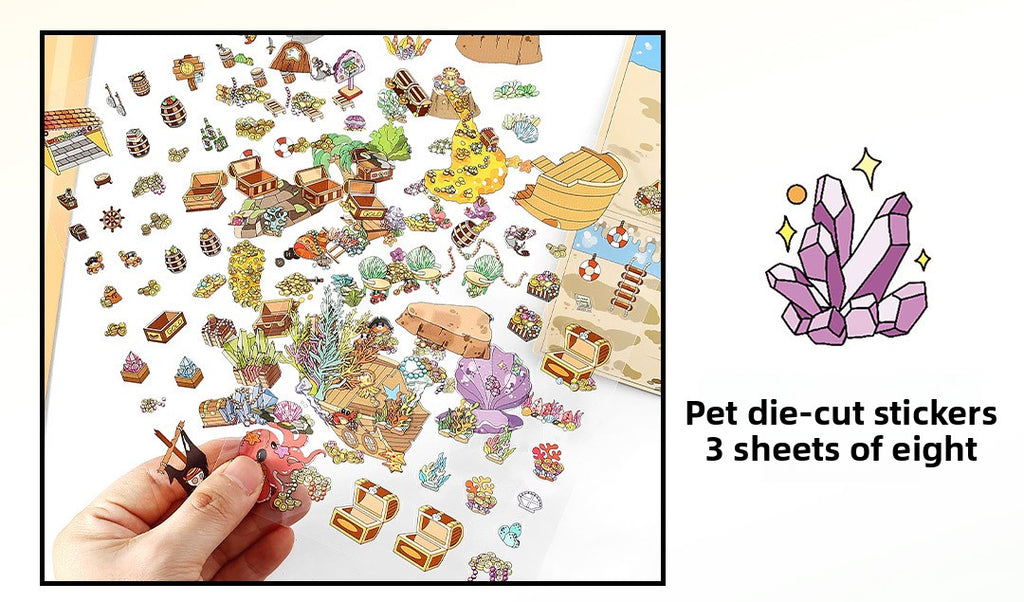 Today's Business 3D DIY Miniature Scences Sticker 11 Lovely Miniature Stickers