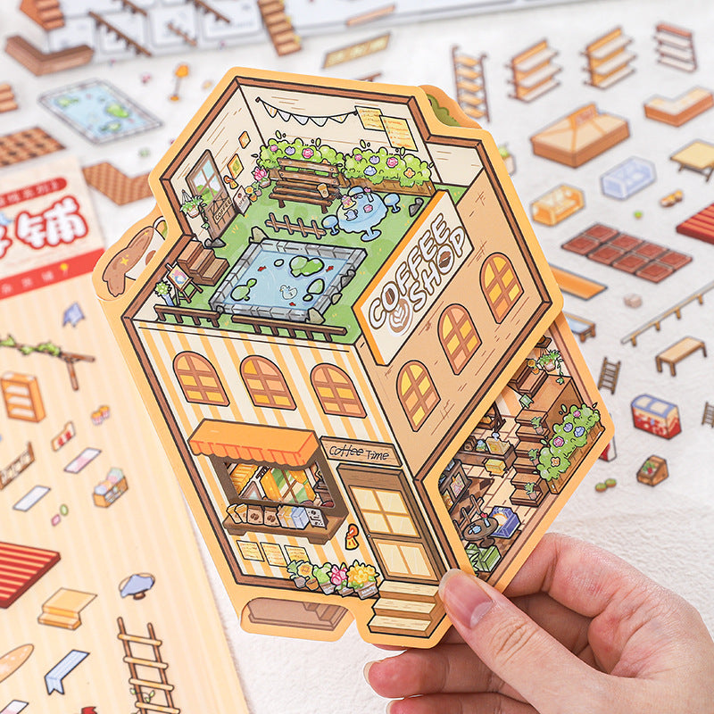 Sticker Post Miniature Landscape Stickers 3D DIY Stacking Cottage Journal Quiet Book
