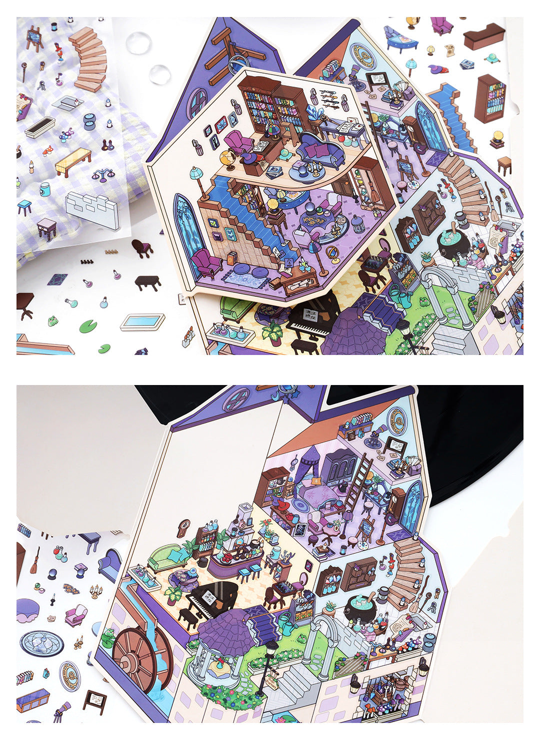 Small Corner 4 Miniature Landscape Stickers Creative Stress Relief Scene Stickers