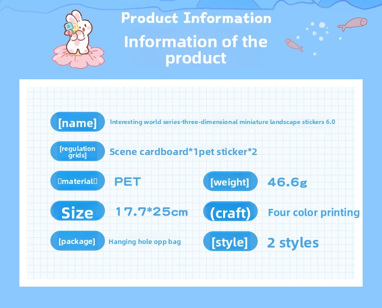 Fun World 6.0 Large Scenery Stickers Miniature Scene 3D House Scrapbook