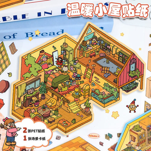 Cute 3D Landscape Stickers Micro Landscape Stickers 16.0  Journal Stickers DIY Stickers