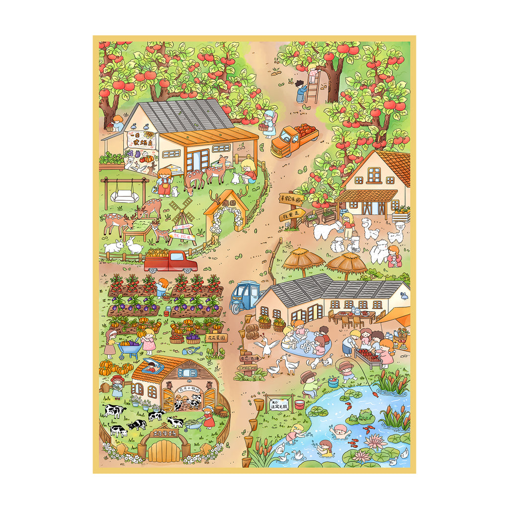 Large Farm Scene Stickers 67.0 Cute 3D Stereo Stickers Stress Relief Journal Stickers