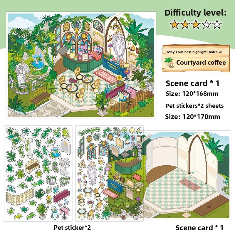 Today's Business 3D DIY Miniature Scences Sticker 28 Lovely Miniature Stickers