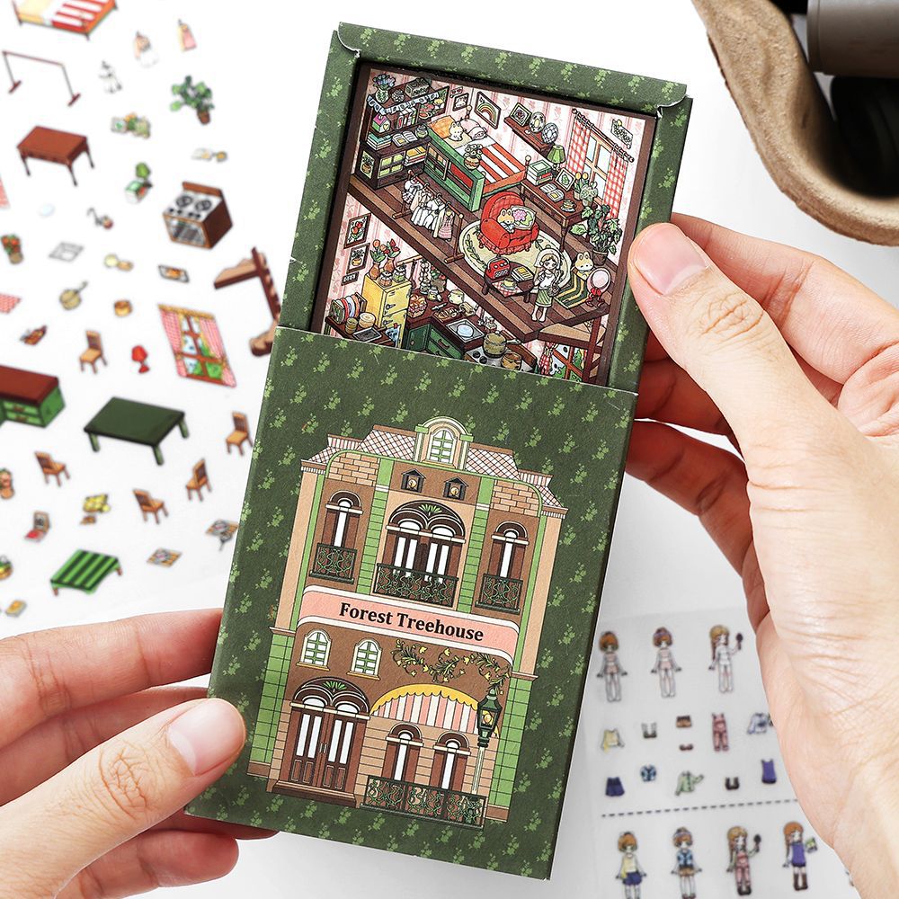 Today's Business 3D DIY Miniature Scences Sticker 10 Lovely Miniature Stickers