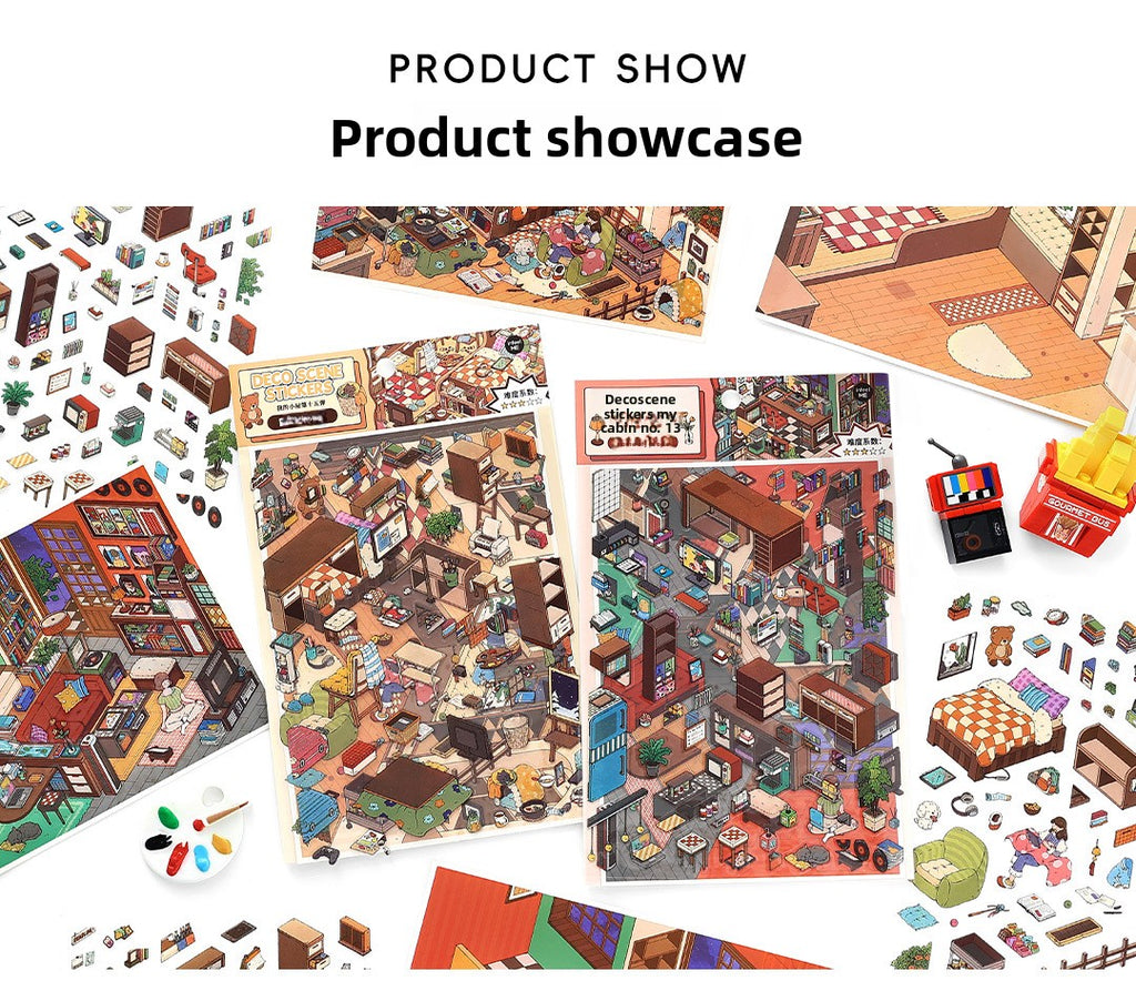 My Little House3D DIY Miniature Scences Sticker 15 Lovely Miniature Stickers