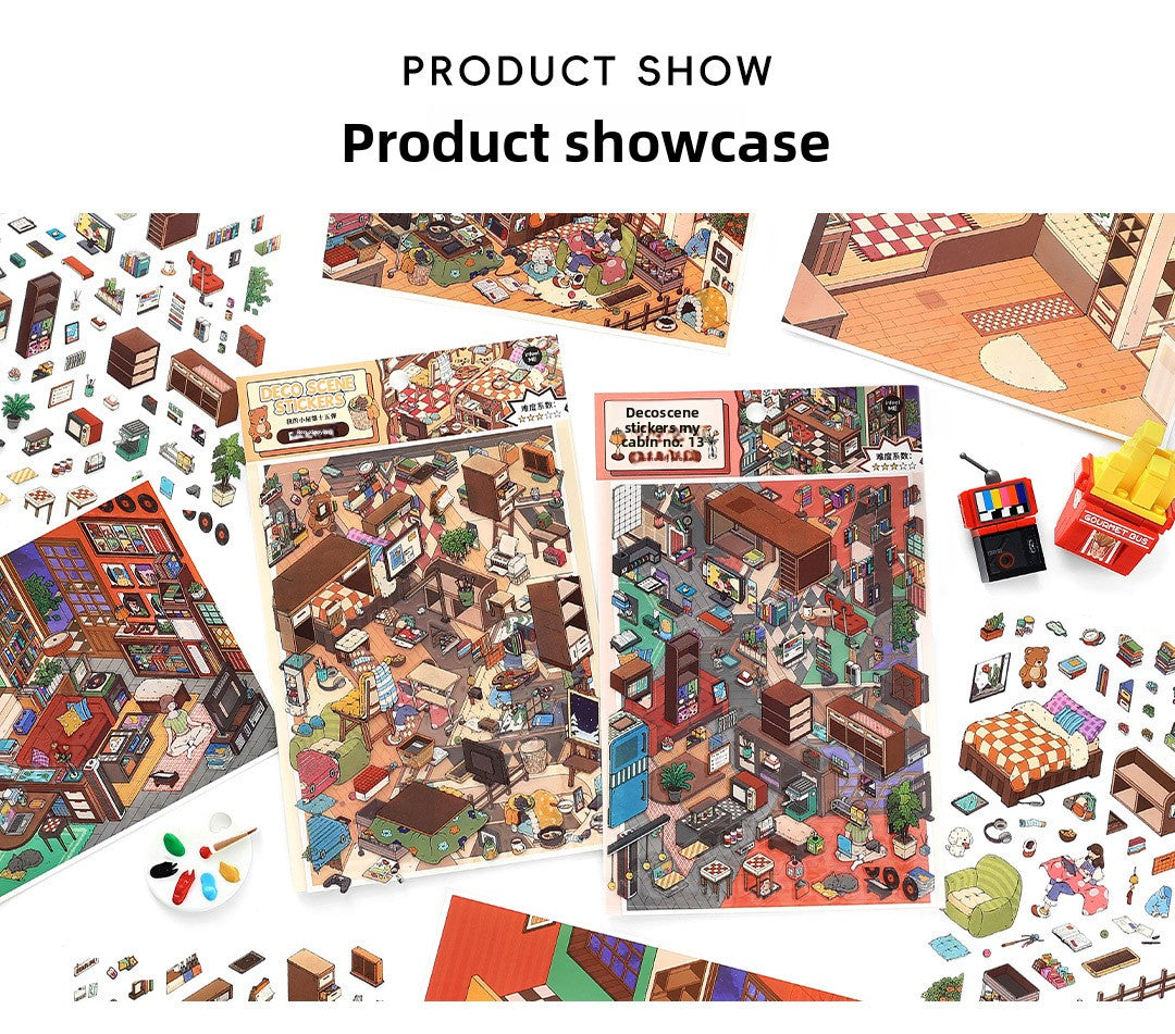 My Little House3D DIY Miniature Scences Sticker 15 Lovely Miniature Stickers