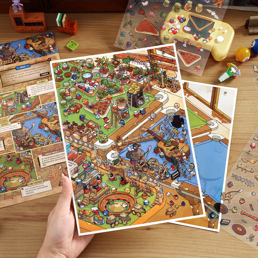 My Little House 3D DIY Miniature Scences Sticker 12 cute Miniature Stickers