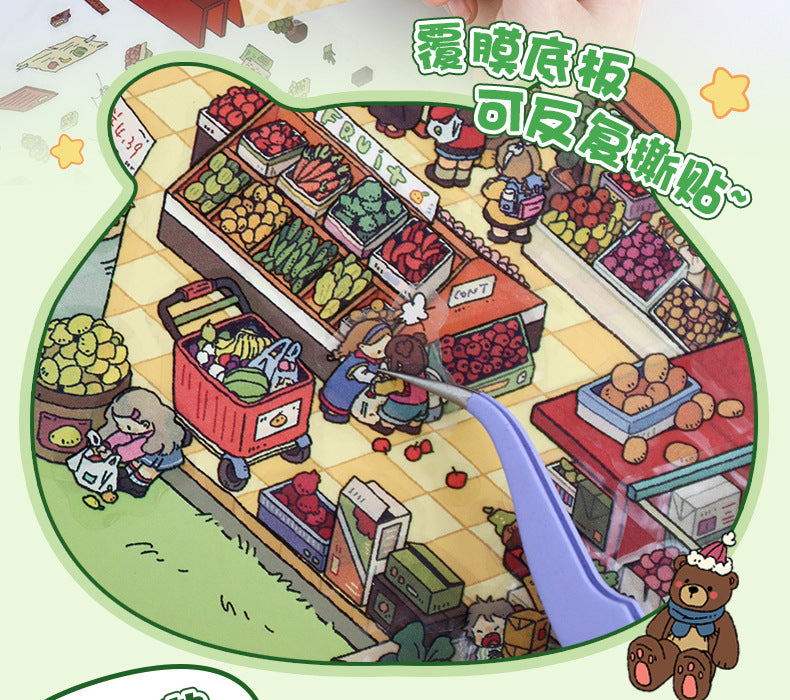 Miniature Scene 12.0 Landscaping Stickers 3D House Scene Stickers Landscaping Collage Journal Stickers