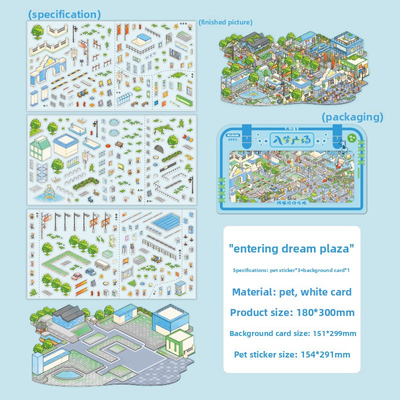 Amao Campus Guide Miniature Stickers for 3D House Journaling Quiet Book Diorama  DIY