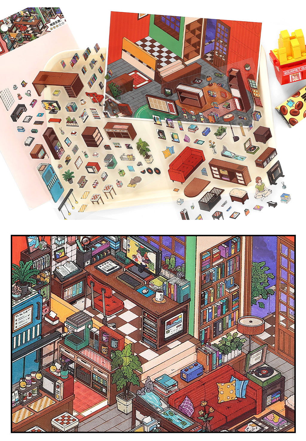 My Little House3D DIY Miniature Scences Sticker 15 Lovely Miniature Stickers