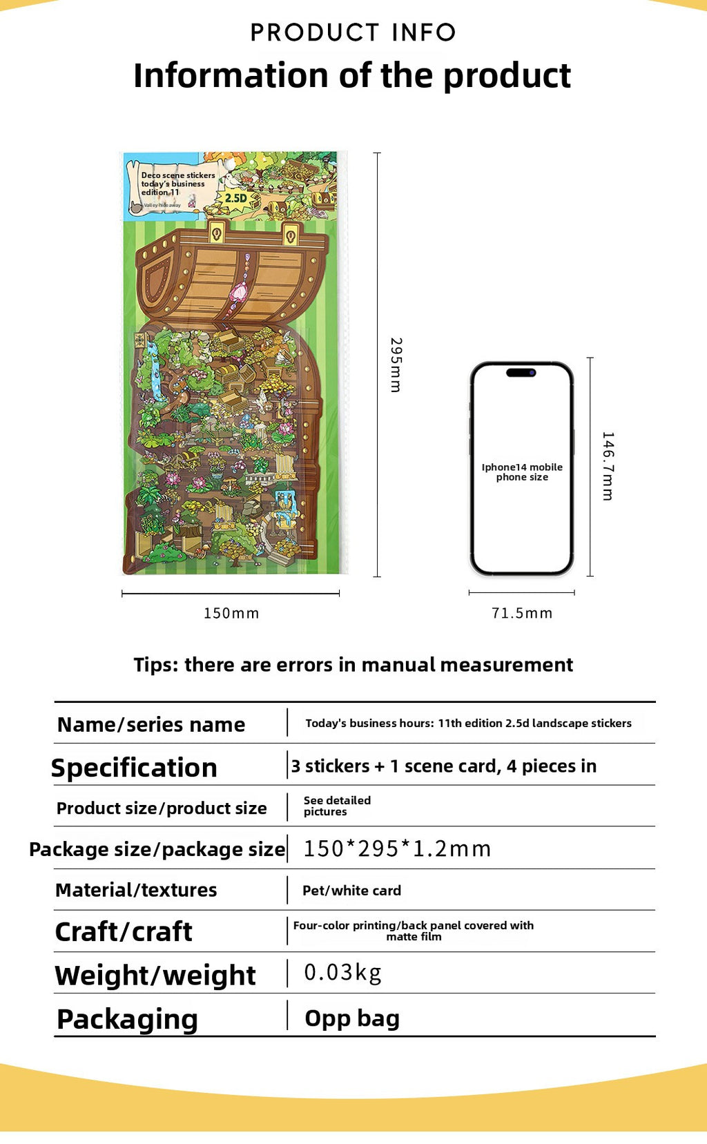 Today's Business 3D DIY Miniature Scences Sticker 11 Lovely Miniature Stickers