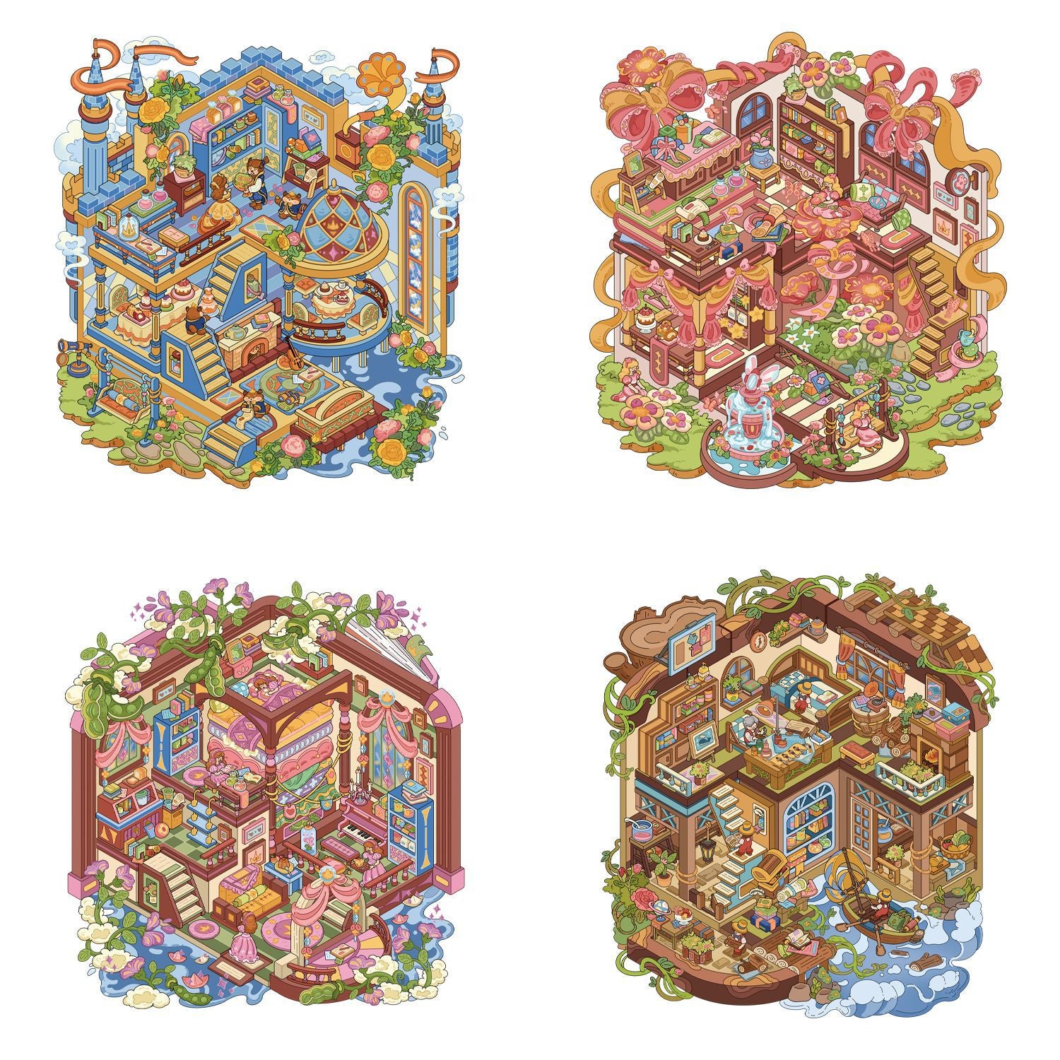 Large Edition 18.0 Fairy Tale Series Scenery Stickers Miniature Scene DIY Stickers Scenery Stickers