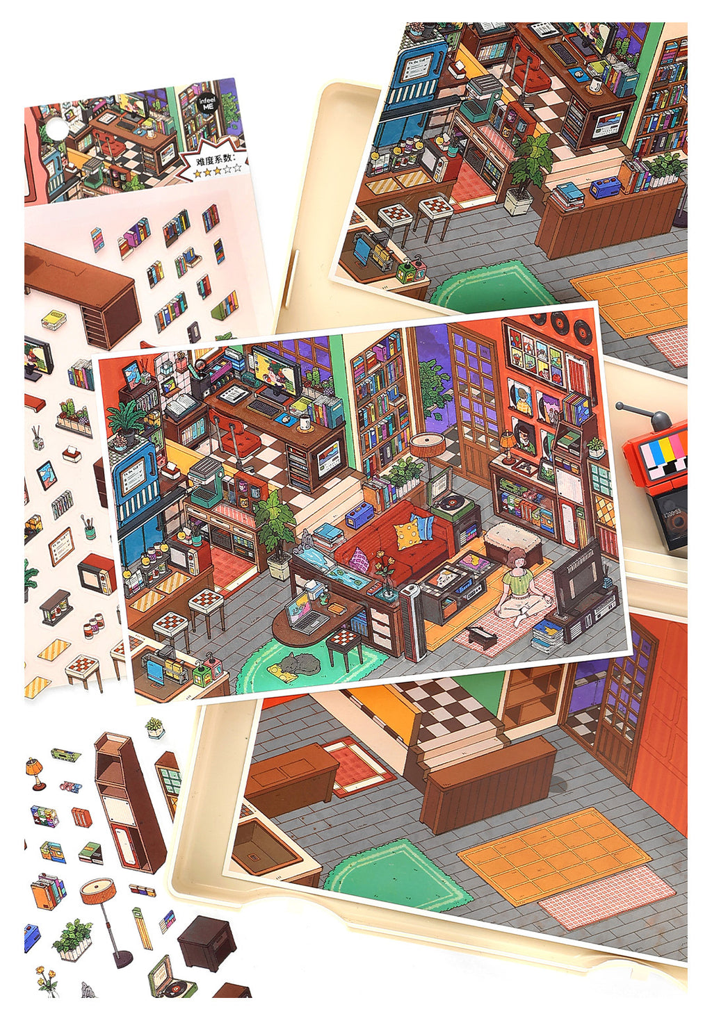 My Little House3D DIY Miniature Scences Sticker 15 Lovely Miniature Stickers