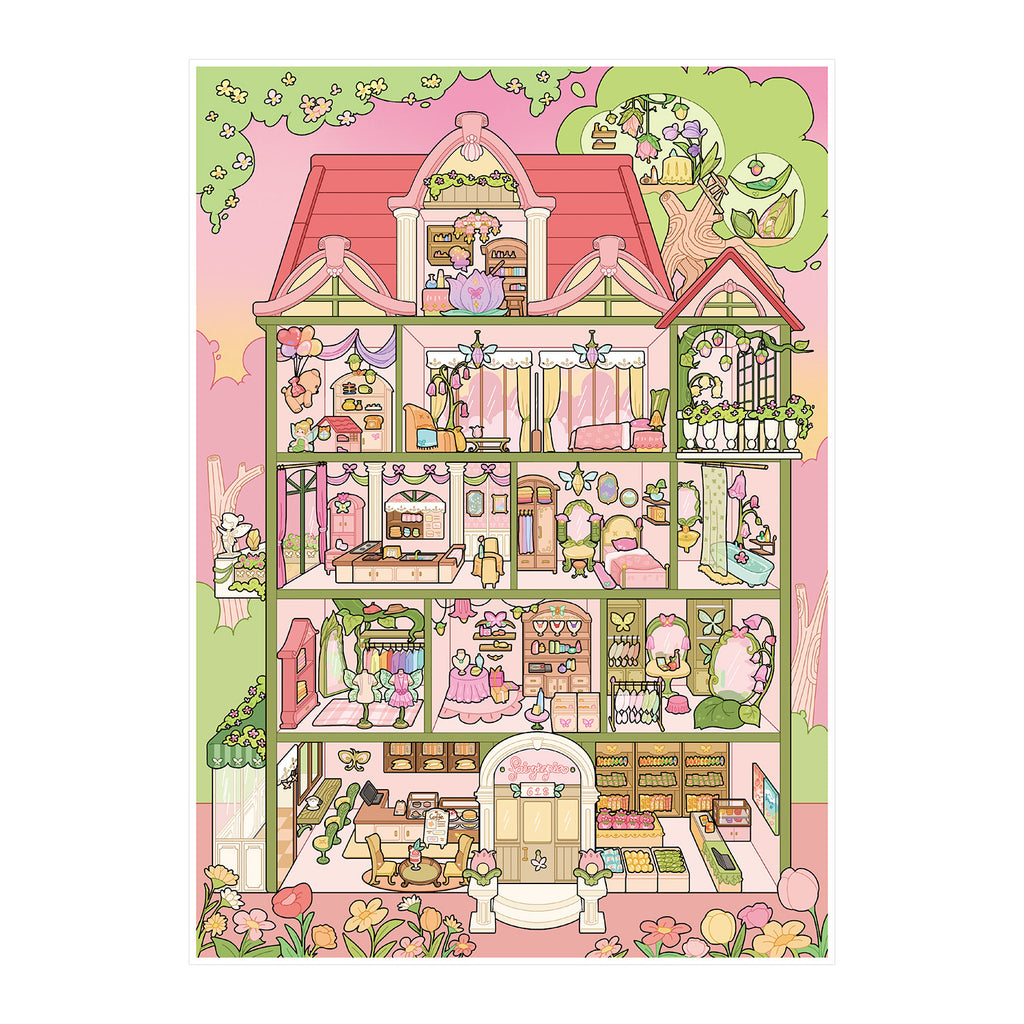 Scenery Stickers Grid Room Special Oil Scene 107.0 Stickers 3D Three-Dimensional Miniature Scene Journal Stickers