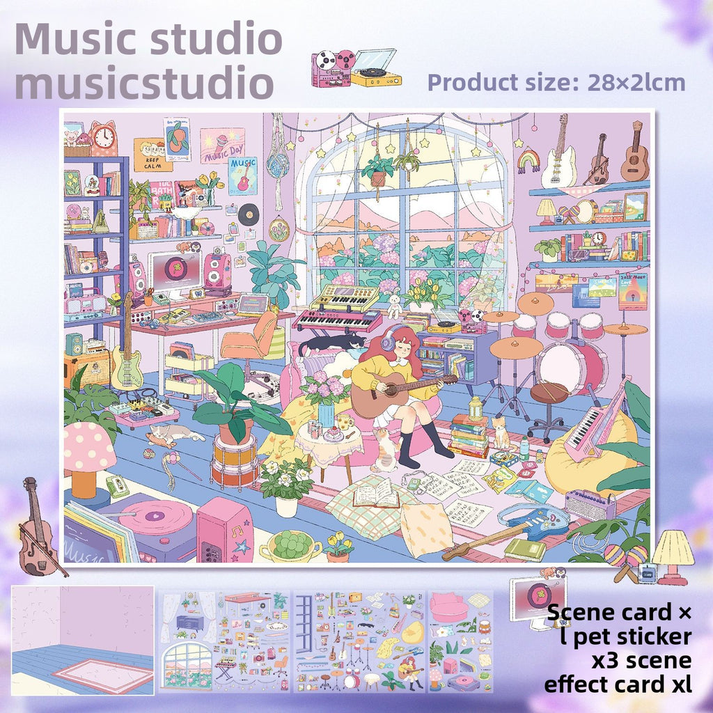 Large Touch Film Healing 115.0 Stickers Miniature Scene Stress Relief Journal Stickers