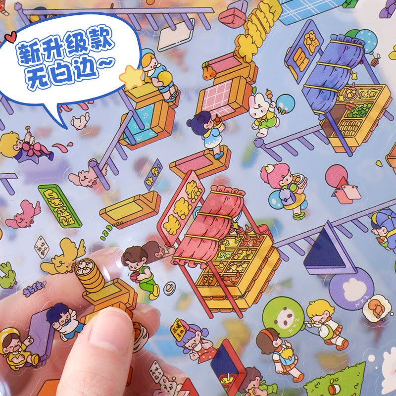 Milky Town 14.0 Scenery Stickers 3D Scene Collage Micro Landscape Journal Stickers DIY Handmade Stickers